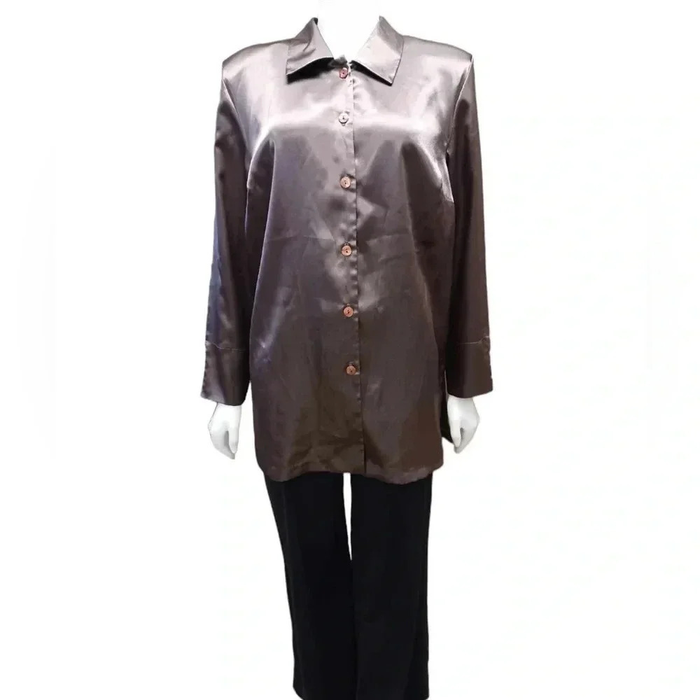 Addition Elle NET Long Sleeve Metallic Top Size 16